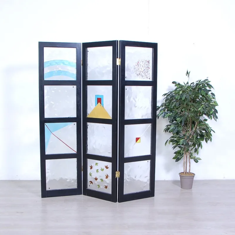 Pamono Room Divider with 12 Murano Glass Tiles, 1990s> Room Dividers & Screens
