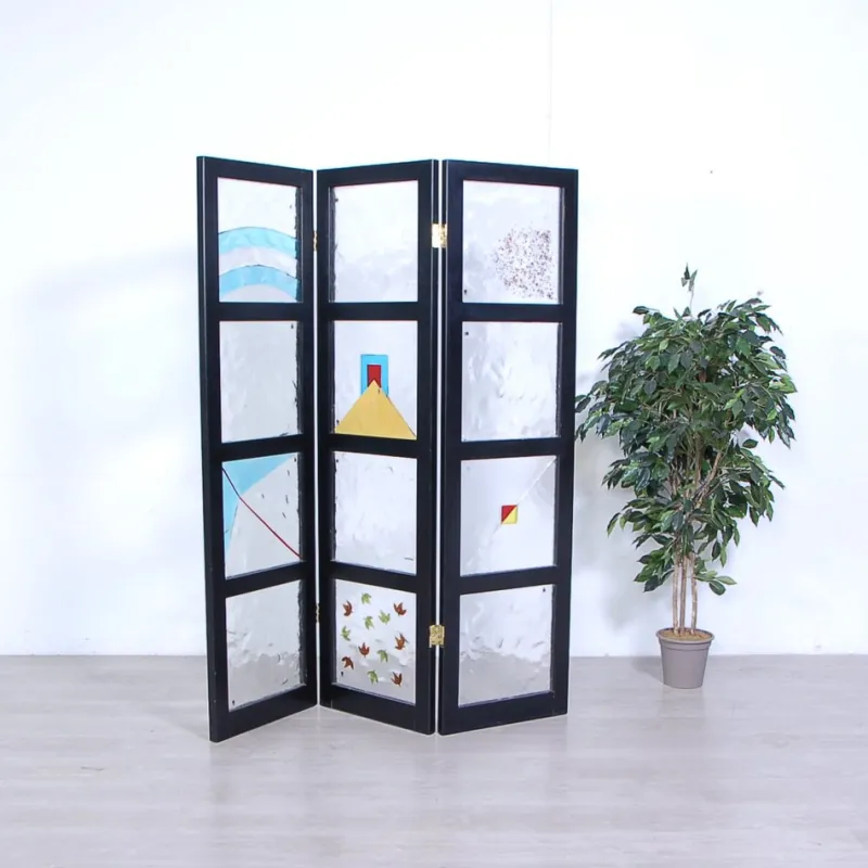 Pamono Room Divider with 12 Murano Glass Tiles, 1990s> Room Dividers & Screens