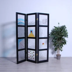 Pamono Room Divider with 12 Murano Glass Tiles, 1990s><noscript><img width=