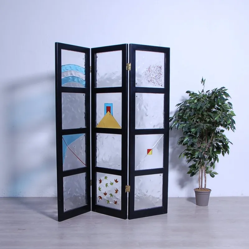 Pamono Room Divider with 12 Murano Glass Tiles, 1990s> Room Dividers & Screens