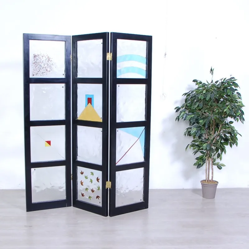 Pamono Room Divider with 12 Murano Glass Tiles, 1990s> Room Dividers & Screens