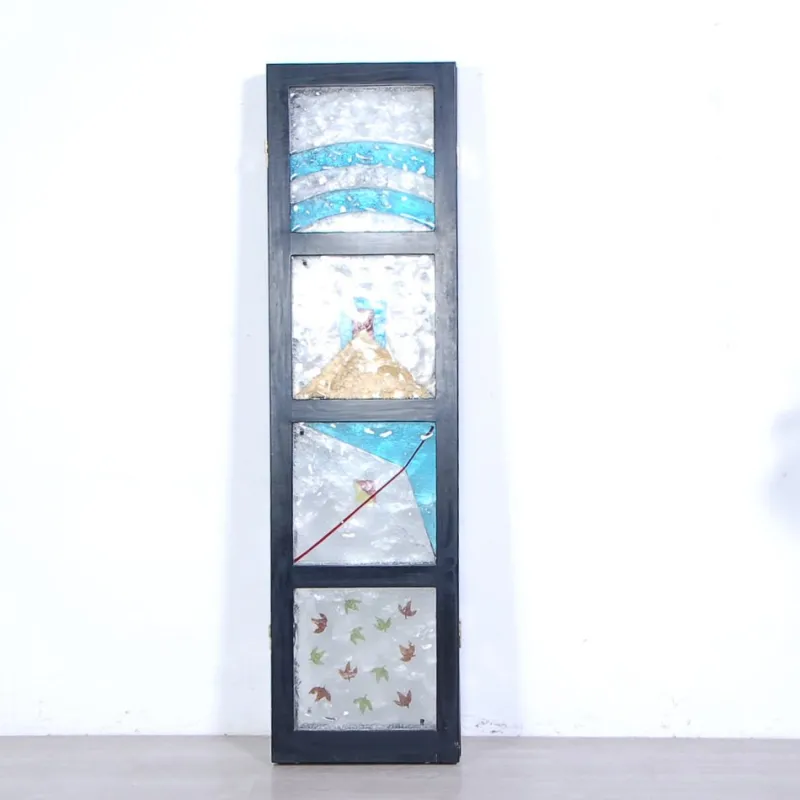 Pamono Room Divider with 12 Murano Glass Tiles, 1990s> Room Dividers & Screens