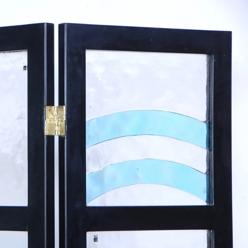 Pamono Room Divider with 12 Murano Glass Tiles, 1990s> Room Dividers & Screens