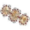 Pamono Rose and White Gold Bracelet with Topaz, Garnet and Diamond> Bracelets