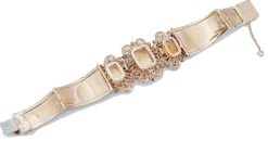 Pamono Rose and White Gold Bracelet with Topaz, Garnet and Diamond><noscript><img width=