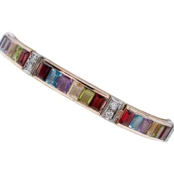 Outlet Pamono Rose and White Gold Bracelet with Garnets and Peridots