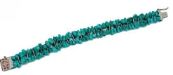Online Pamono Rose Gold and Silver Bracelet with Diamonds and Turquoise