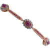 Hot Pamono Rose Gold and Silver Bracelet with Rubies and Diamonds