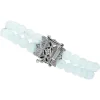 Pamono Rose Gold and Silver Bracelet with Aquamarine and Diamonds