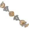 Pamono Rose Gold and Silver Bracelet with Diamonds and Yellow Topaz> Bracelets