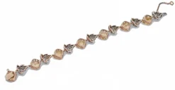 Pamono Rose Gold and Silver Bracelet with Diamonds and Yellow Topaz><noscript><img width=