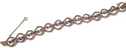 Pamono Rose Gold and Silver Bracelet with Aquamarine Color Topaz and Diamonds><noscript><img width=