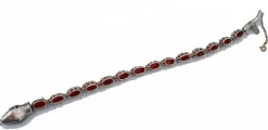 Discount Pamono Rose Gold and Silver Snake Bracelet with Coral and Diamonds