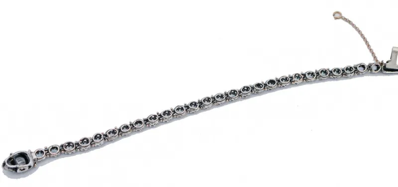 Best Pamono Rose Gold and Silver Snake Bracelet with Diamonds, Topaz and Tsavorite