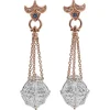 Pamono Rose Gold and White Gold Earrings with Rock Crystal, Diamonds and Sapphires, Set of 2> Earrings