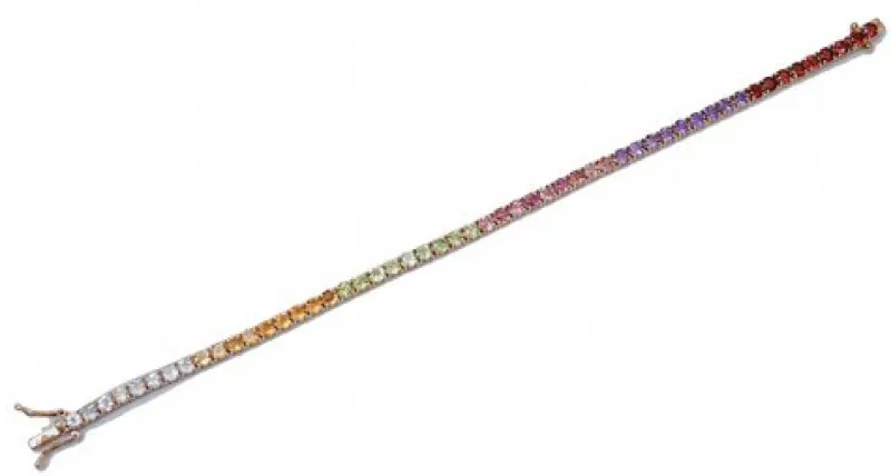 Sale Pamono Rose Gold Bracelet with Amethysts and Garnets