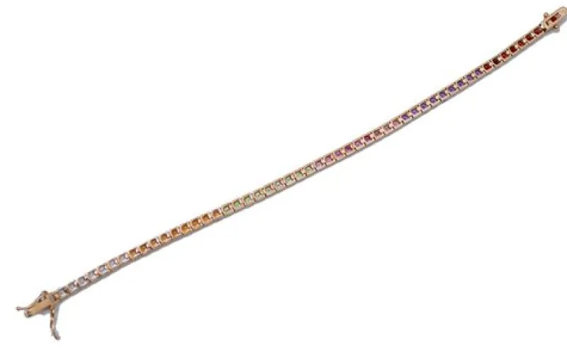 Sale Pamono Rose Gold Bracelet with Amethysts and Garnets