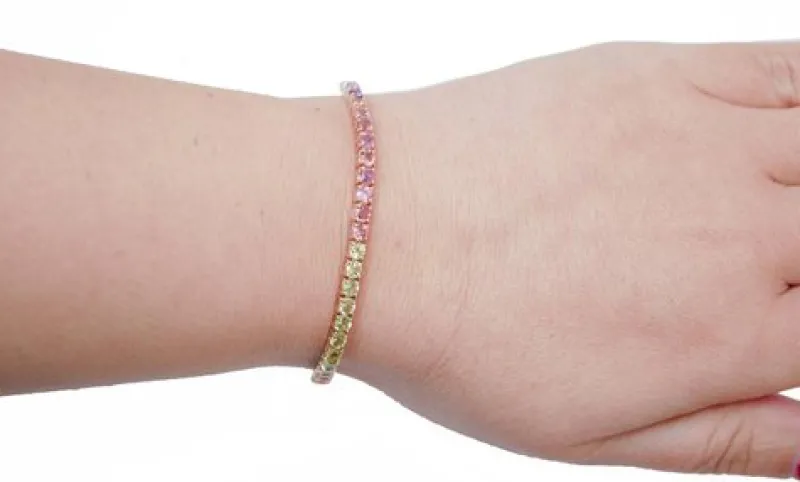 Sale Pamono Rose Gold Bracelet with Amethysts and Garnets