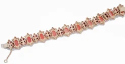 Clearance Pamono Rose Gold Bracelet with Coral, Rubies and Diamonds
