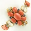 Sale Pamono Rose Gold Bracelet with Corals and Diamonds