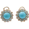 Pamono Rose Gold Earrings with Magnesite, Topazs and Diamonds, Set of 2> Earrings
