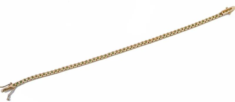 Pamono Rose Gold Tennis Bracelet with Tsavorite> Bracelets