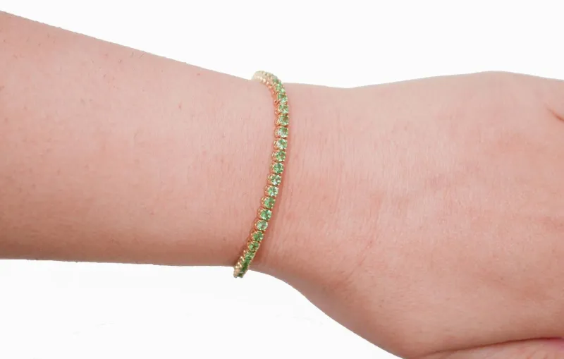 Pamono Rose Gold Tennis Bracelet with Tsavorite> Bracelets