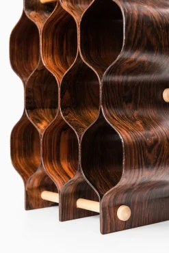 Pamono Rosewood & Beech Wine Rack by Torsten Johansson for AB Formträ, 1950s> Racks, Hooks & Valets