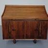 Best Pamono Rosewood and Leather Tambour Writing Desk by Gianfranco Frattini for Bernini, Italy, 1964