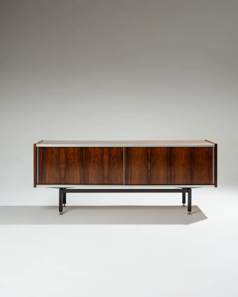Hot Pamono Rosewood and Metal Sideboard by Georges Frydman, 1960s