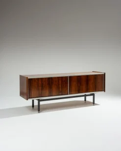 Hot Pamono Rosewood and Metal Sideboard by Georges Frydman, 1960s