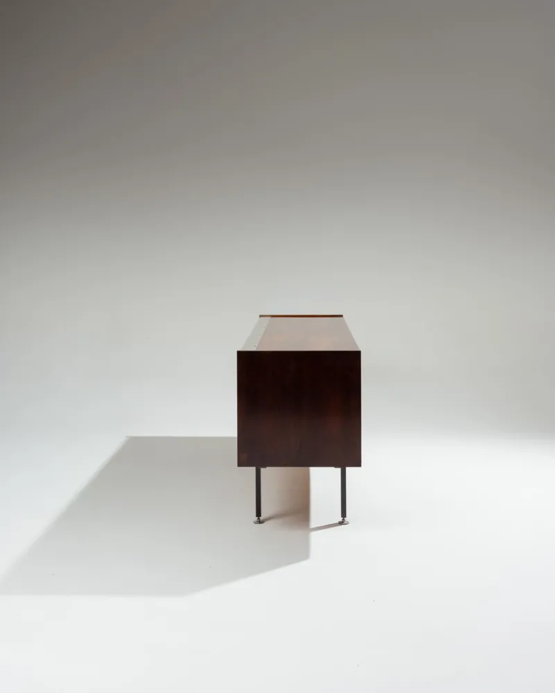 Hot Pamono Rosewood and Metal Sideboard by Georges Frydman, 1960s