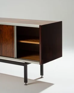 Hot Pamono Rosewood and Metal Sideboard by Georges Frydman, 1960s