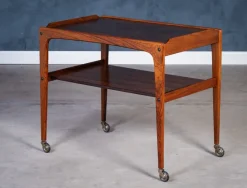 Pamono Rosewood Bar Cart by Edmund Brouer, Denmark, 1970s> Serving Bar Carts & Trolleys