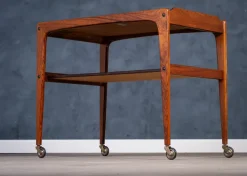 Pamono Rosewood Bar Cart by Edmund Brouer, Denmark, 1970s><noscript><img width=