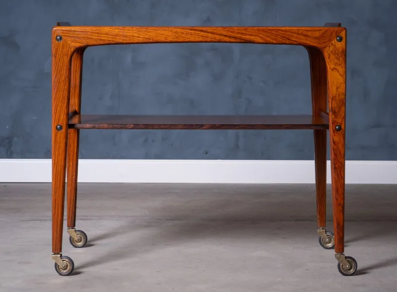 Pamono Rosewood Bar Cart by Edmund Brouer, Denmark, 1970s> Serving Bar Carts & Trolleys