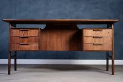 Pamono Rosewood Desk by Gunni Omann for Omann Jun Møbelfabrik, 1960s><noscript><img width=