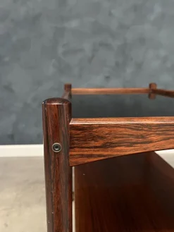 Pamono Rosewood Rolling Cart with Black Formica Top, 1960s><noscript><img width=