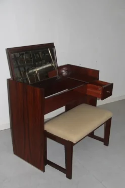 Discount Pamono Rosewood Vanity Desk & Stool from MIM, 1960s, Set of 2
