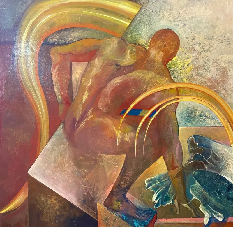 Pamono Rossana Bartolozzi, Abstract Italian Composition, 1990s, Oil on Canvas> Abstraction