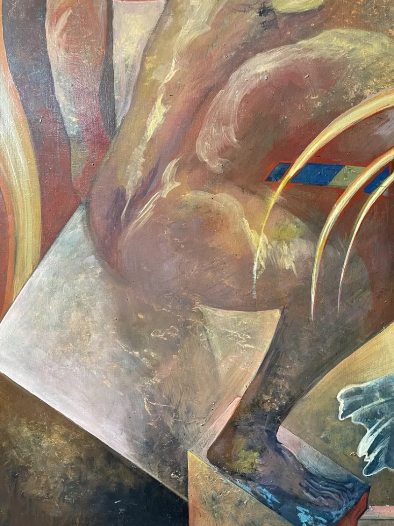 Pamono Rossana Bartolozzi, Abstract Italian Composition, 1990s, Oil on Canvas> Abstraction