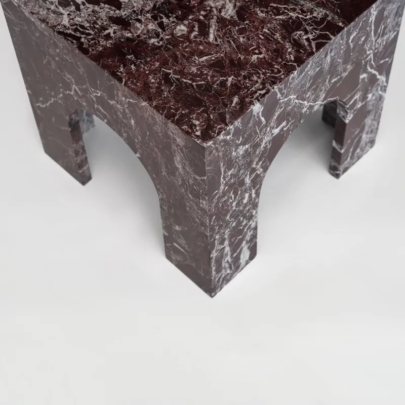 Pamono Rosso Levanto Marble Arch Side Table from Kiwano Concept> Tables