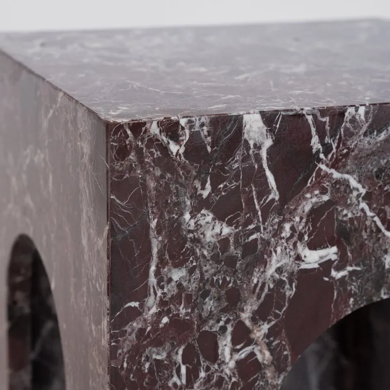 Pamono Rosso Levanto Marble Arch Side Table from Kiwano Concept> Tables