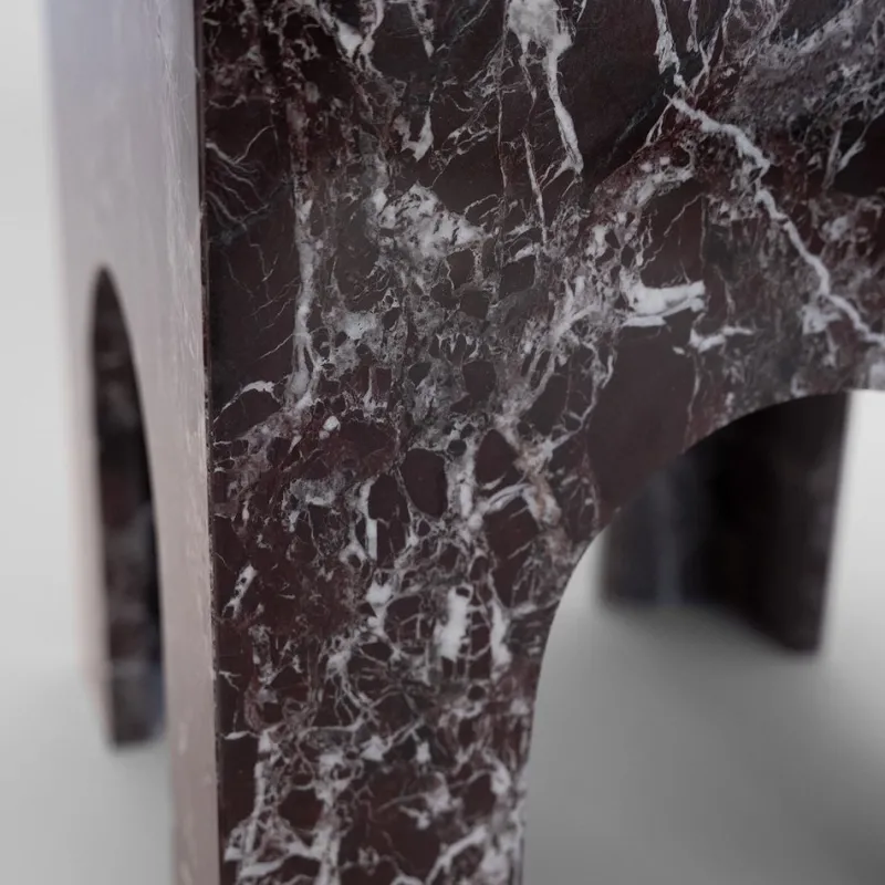 Pamono Rosso Levanto Marble Arch Side Table from Kiwano Concept> Tables