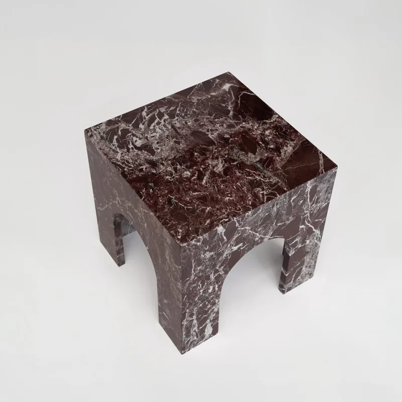 Pamono Rosso Levanto Marble Arch Side Table from Kiwano Concept> Tables