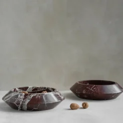 Outlet Pamono Rosso Levanto Marble Eclipse Bowl from Kiwano Concept