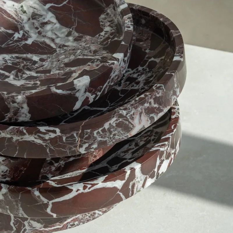 Pamono Rosso Levanto Marble Narrow Bowl from Kiwano Concept> Tabletop|Bowls