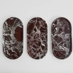Pamono Rosso Levanto Marble Oval Tray from Kiwano Concept><noscript><img width=