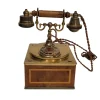 Pamono Rotary Telephone in Marquetry and Gilt Bronze, Italy, 1970s