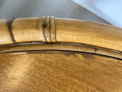 Online Pamono Round Bamboo Game Table, 1970s